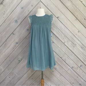 Kimchi Blue Smocked Flutter Sleeve Tunic Tank